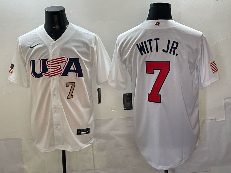 Men 2026 World Cub USA #7 Witt jr white Nike MLB Jersey style 05->more jerseys->MLB Jersey